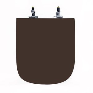 Assento Sanitário Poliéster para Louça Piano (deca) Super Luxo Cromado (reb. Oculto) Marrom Fosco