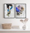 Ver imagem 2 de Kit 2 Quadros Decorativos Aquarela Futebol 24x18cm - com Vidro:madeira Branca