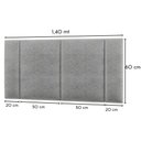 Ver imagem 5 de Cabeceira Estofada Iluminação Led Glow Cama Box Casal 140cm Linho Cinza