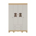 Ver imagem 7 de Guarda-roupa Infantil 122cm com Vidro 4 Portas e 2 Gavetas Ternura Multimóveis Mp4478 Madeirado/off