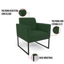Ver imagem 6 de Kit 2 Poltronas Base Industrial Preto Marisa Veludo Verde D03 - D'Rossi