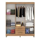 Ver imagem 3 de Guarda Roupa Casal 6 Portas 2 Gavetas Coimbra 140cm Rp1620 Cor Marrom - Fellicci Móveis