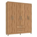 Ver imagem 1 de Guarda Roupa Casal 6 Portas 2 Gavetas Coimbra 140cm Rp1620 Cor Marrom - Fellicci Móveis