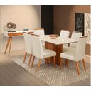Ver imagem 1 de Mesa de jantar + 6 Cadeiras Milão tampo Atenas 180 cm Palha