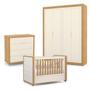 Ver imagem 1 de Quarto de Bebe 4 Portas Tutto New com Capitonê New Boucle e Gaveteiro Freijó Off White - Matic