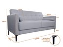 Ver imagem 2 de Sofá Living Fixo 1,60m Chicago Linho Soft - Netsofas - Prata