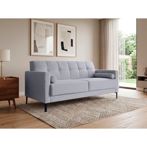 Sofá Living Fixo 1,60m Chicago Linho Soft - Netsofas - Prata