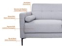 Ver imagem 4 de Sofá Living Fixo 1,60m Chicago Linho Soft - Netsofas - Prata