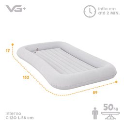Colchão Inflável Cama Infantil Cool Night Aveludado com Bomba Manual Vg Plus - 6