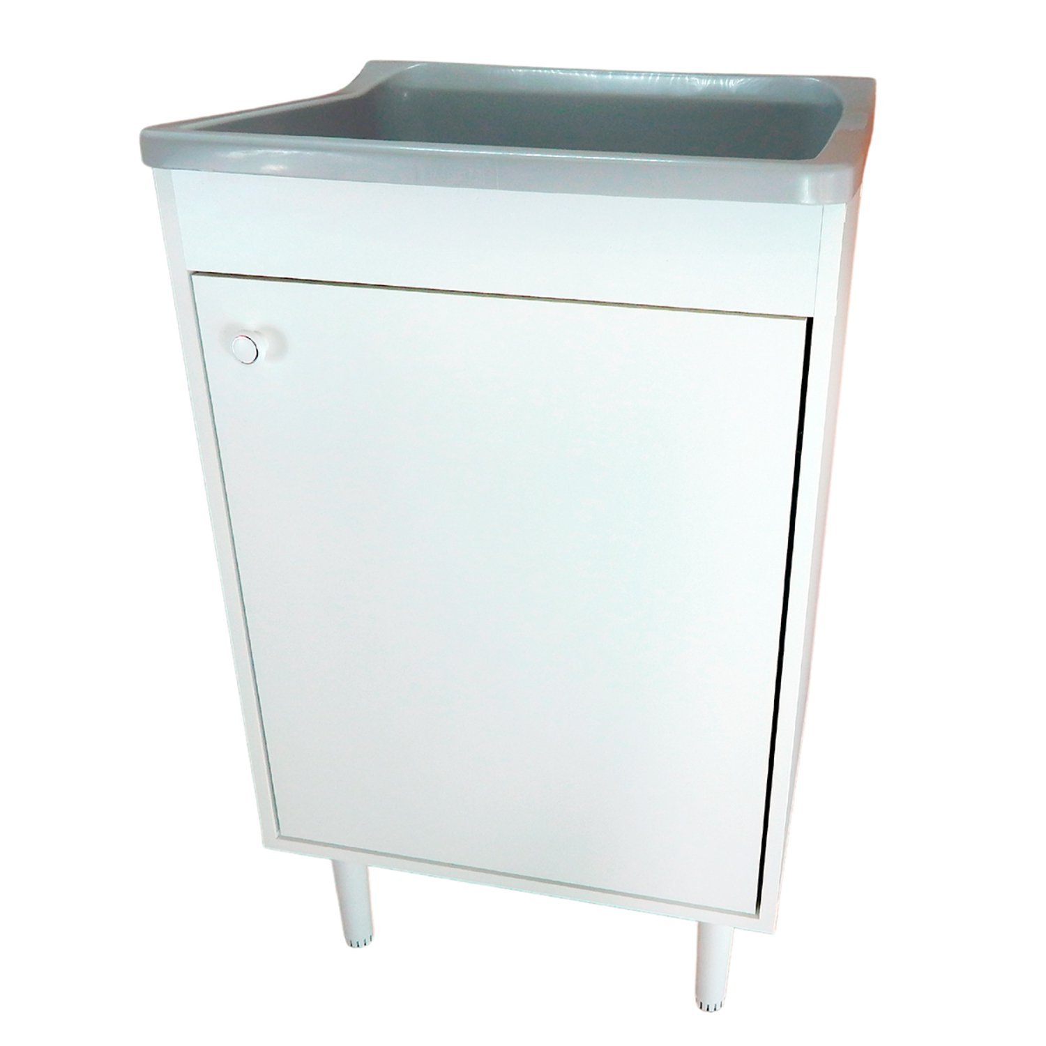 Tanque de Lavanderia 34L com Balcão MDF Entregue Montado Cor: Tanque Cinza - 6