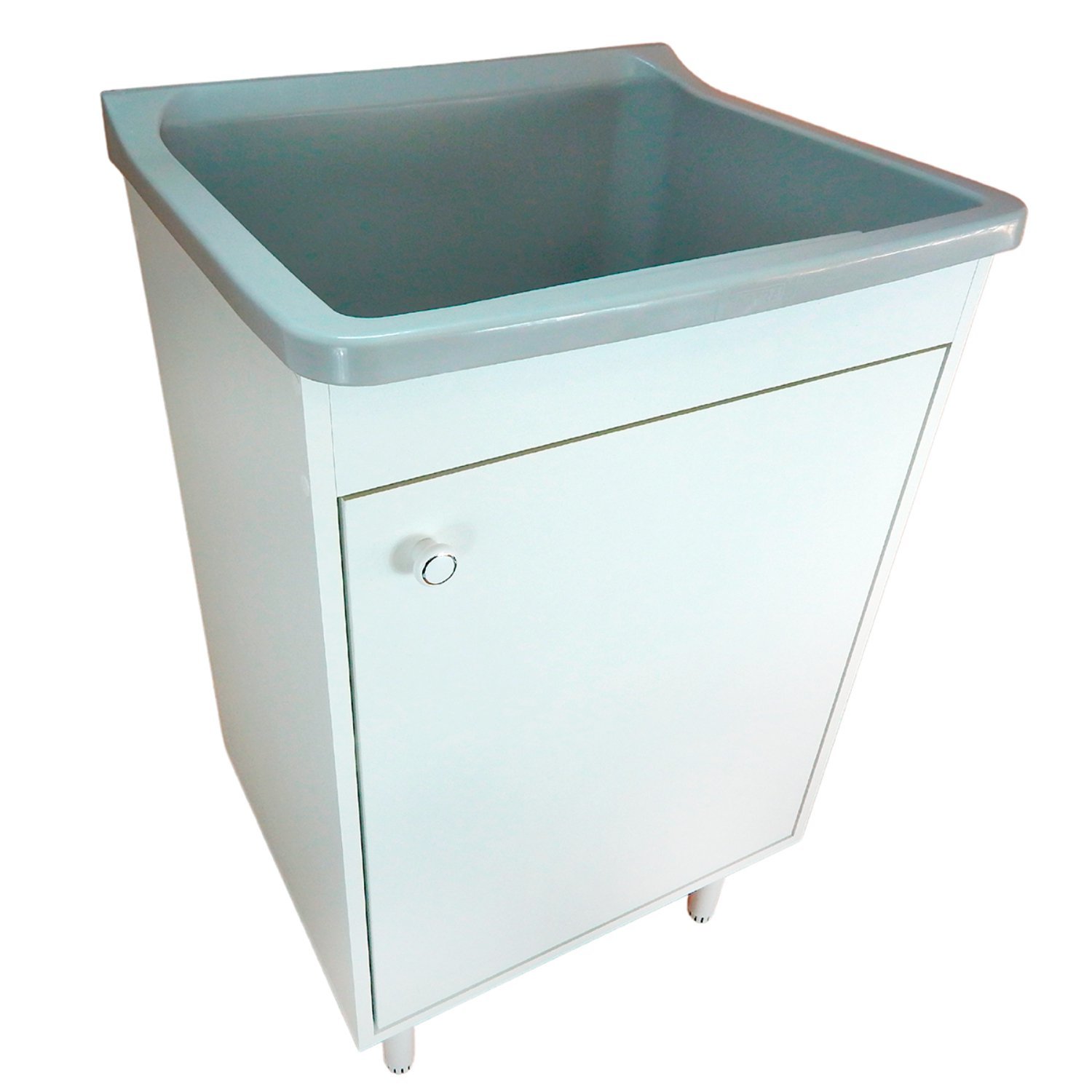 Tanque de Lavanderia 34L com Balcão MDF Entregue Montado Cor: Tanque Cinza - 1
