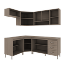 Ver imagem 4 de Armário de Cozinha Modulada Completa Fidelitá Paris 6 Peças 340cm 12 Portas 3 Gavetas com Tampo