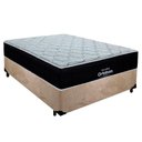 Ver imagem 1 de Cama Box Casal Suede + Colchão Airtech Molas Ensacadas Antares Ortobom 138x188x67 Cor:bege