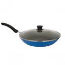 Ver imagem 2 de Panela Wok Antiaderente Grande com Tampa 30cm Azul Extang