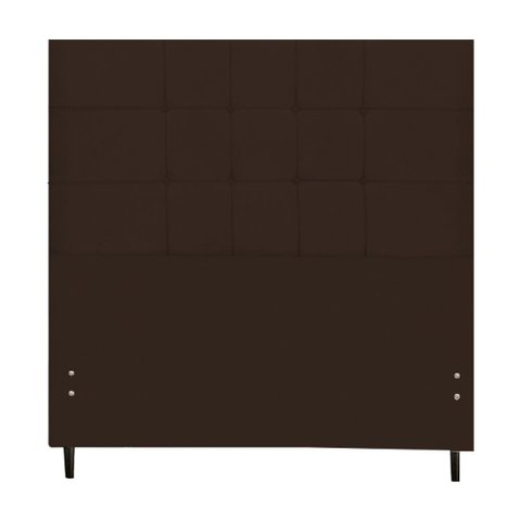 Cabeceira Maveric Estofada com Botão de Tecido para Cama Box Casal King Size 195cm Marrom