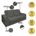 Ver imagem 3 de Sofá Retratil Reclinavel 3 Lugares 2,30m Porta Copo Usb Sala Cor:cinza