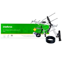 Kit Antena Externa Uhf Hdtv Intelbras Ae5010 Digital Com Cabo 10 Metros - 1 Kit Antena Externa Uhf Hdtv Intelbras Ae5010 Digital Com Cabo 10 Metros - 1