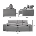 Ver imagem 2 de Sofá Reclinável Retrátil Clean 1,50m:cinza Grafite