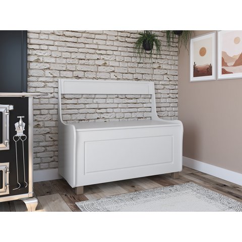 Caixa para Lenha Branca 80cm Darmovel Móveis