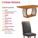 Ver imagem 7 de Mesa de Jantar Milena 180 cm Tampo MDF Laminado Canto Copo com 6 Cadeiras Aline