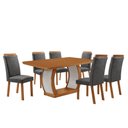 Ver imagem 2 de Mesa de Jantar Milena 180 cm Tampo MDF Laminado Canto Copo com 6 Cadeiras Aline