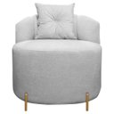 Ver imagem 2 de Cadeira Decorativa Orgânica Grecia com Pés em Metal Bouclê Cinza Sofa Store