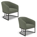 Ver imagem 1 de Poltrona para Sala Industrial Preto Kit 2 Stella Bouclê Menta D03 - D'Rossi