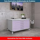 Ver imagem 3 de Mapoteca 5 Gavetas Pandin 120 Cm (larg) Inmetro Tampo Mdp Branco Estrutura Aço Cinza Gavetas Lilás