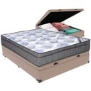 Ver imagem 1 de Cama Box Baú Bege e Colchão Iso Superpocket Molas Ensacadas Viúvo Ortobom