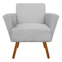 Ver imagem 2 de Kit Poltrona e Puff Decorativo Dora Suede Cinza