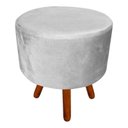 Ver imagem 3 de Kit Poltrona e Puff Decorativo Dora Suede Cinza