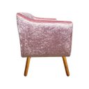 Ver imagem 3 de Poltrona Namoradeira Julia 2 Lugares Acetinado Rose com Strass - D'Rossi