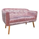 Ver imagem 2 de Poltrona Namoradeira Julia 2 Lugares Acetinado Rose com Strass - D'Rossi