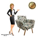 Ver imagem 4 de Poltrona Decorativa Dora Estampado Zig Zag Color D57 - D'Rossi