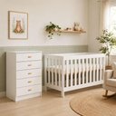 Ver imagem 3 de Berço com Colchão + Cômoda Ditalia Bbi-56 Bb-120 Branco
