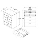 Ver imagem 4 de Berço com Colchão + Cômoda Ditalia Bbi-56 Bb-120 Branco