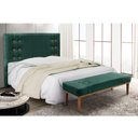 Ver imagem 5 de Cabeceira Cama Box King 195cm e Recamier Gênova Veludo Verde S04 - D'Rossi
