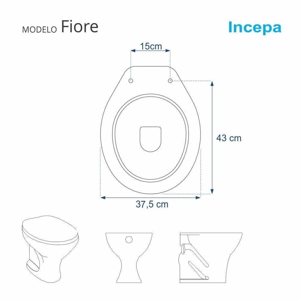 Assento Sanitário Poliester Fiore Cinza Platina para Vaso - 4