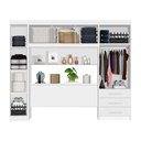 Ver imagem 3 de Guarda-roupa Modulado 6 Portas com Baú para Cama Box Casal 1,40m - Top Cancun - Branco J&a Móveis