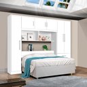 Ver imagem 1 de Guarda-roupa Modulado 6 Portas com Baú para Cama Box Casal 1,40m - Top Cancun - Branco J&a Móveis