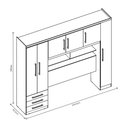 Ver imagem 4 de Guarda-roupa Modulado 6 Portas com Baú para Cama Box Casal 1,40m - Top Cancun - Branco J&a Móveis