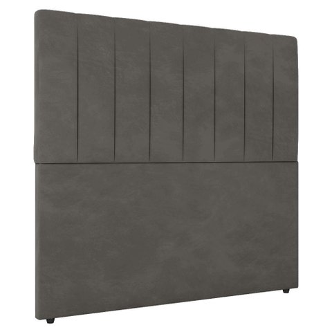 Cabeceira Cama Box Casal King Size Ivana 193cm Veludo Cinza - Abmaza