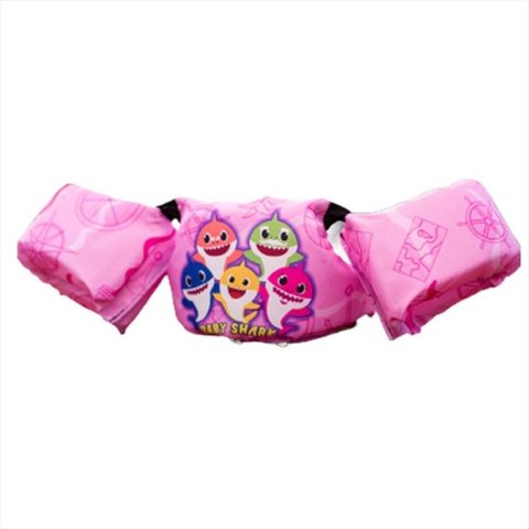 Colete Boia Infantil Summer Life Baby Sharky Rosa Auxiliar Flutuação até 25kg Ajustável Seguro