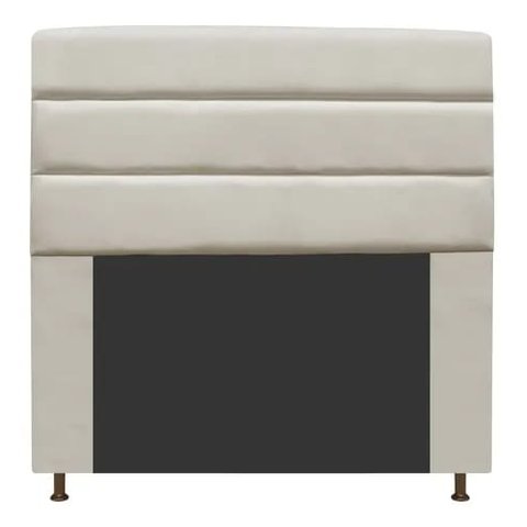 Cabeceira Estofada Turim 140CM Casal Courino Bege - D A DECOR