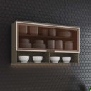 Ver imagem 1 de Armário Aéreo de Cozinha 120 cm 1 Porta Basculante com Vidro Lora Casa 812