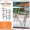 Ver imagem 3 de Kit 2 Cadeiras + Mesa de Alumínio Varanda Área Externa Apartamento Casa Piscina Jardim Hotel Pousada