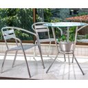 Ver imagem 1 de Kit 2 Cadeiras + Mesa de Alumínio Varanda Área Externa Apartamento Casa Piscina Jardim Hotel Pousada