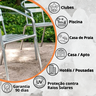 Kit 2 Cadeiras + Mesa de Alumínio Varanda Área Externa Apartamento Casa Piscina Jardim Hotel Pousada - 8