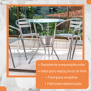 Ver imagem 4 de Kit 2 Cadeiras + Mesa de Alumínio Varanda Área Externa Apartamento Casa Piscina Jardim Hotel Pousada