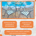 Ver imagem 6 de Kit 2 Cadeiras + Mesa de Alumínio Varanda Área Externa Apartamento Casa Piscina Jardim Hotel Pousada